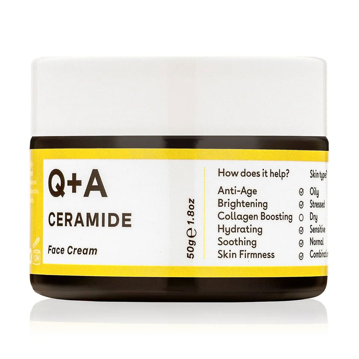 Денний крем для обличчя Q+A Ceramide Barrier Defence Face Cream з керамідами, 50 г