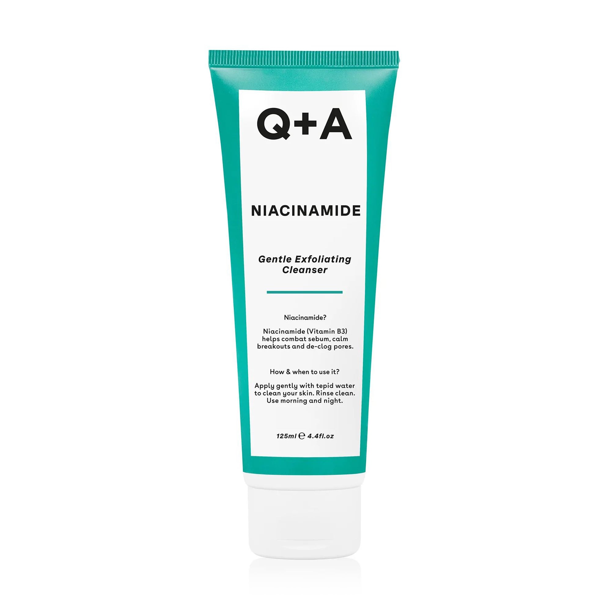 Відлущувальний гель для обличчя Q+A Niacinamide Gentle Exfoliating Cleanser з ніацинамідом, 125 мл